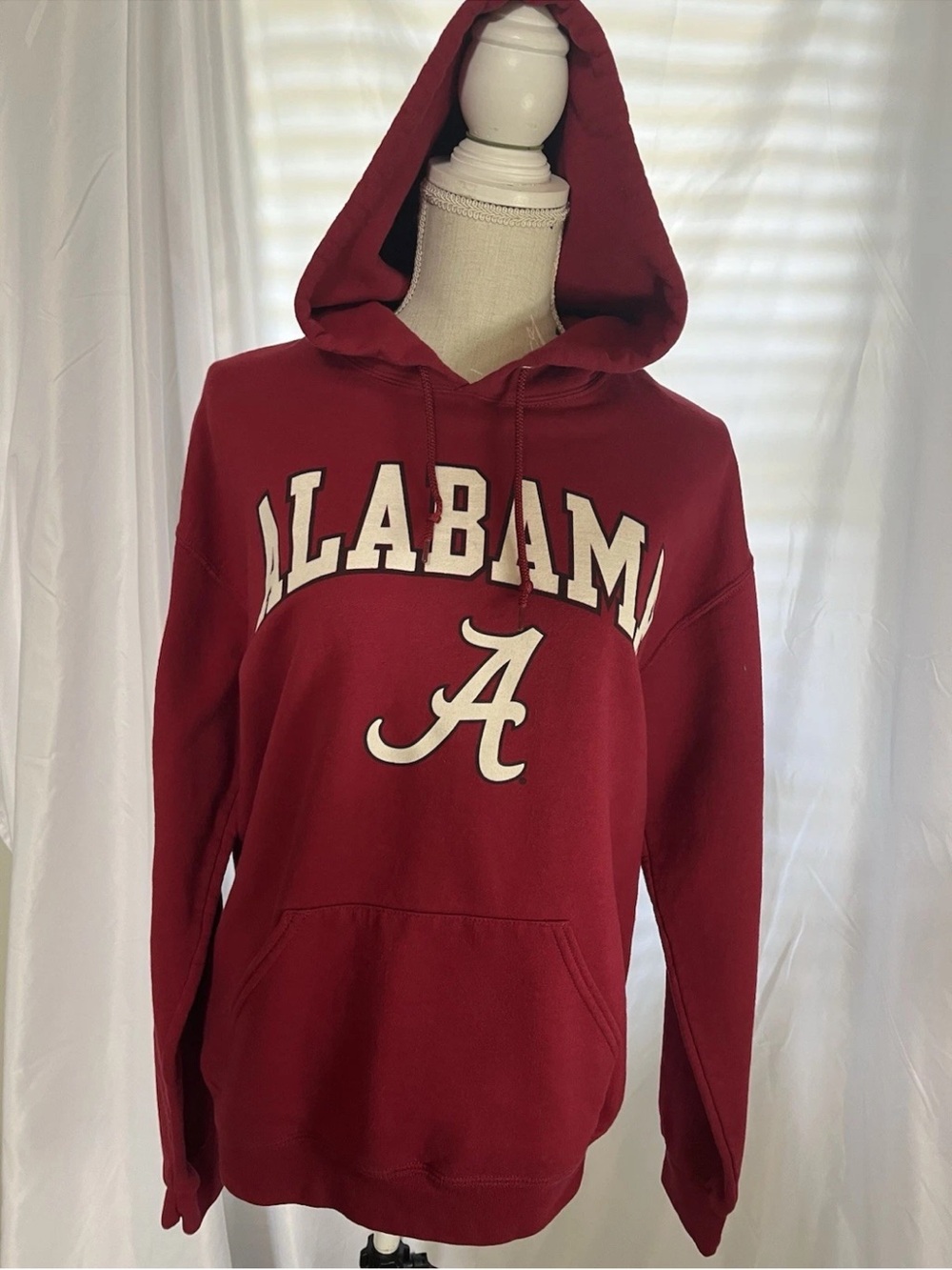 Alabama Crimson Red Pullover Hoodie with Script A